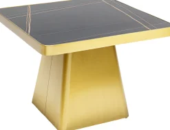Stoliki Kawowe*KARE Design Stolik Kawowy Z Marmurowym Blatem I Złotą Podstawą 60x60 Cm