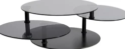 Stoliki Kawowe*KARE Design Stolik Kawowy Z Obrotowymi Szklanymi Blatami Ø90 (170)x43 Cm