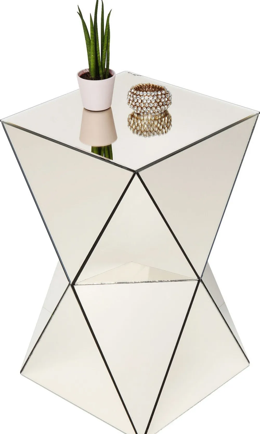 Stoliki Kawowe*KARE Design Stolik Luxury 32x54 Cm Lustrzany Szampański