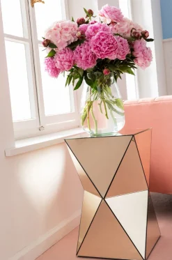 Stoliki Kawowe*KARE Design Stolik Luxury 32x54 Cm Lustrzany Szampański