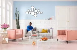 Stoliki Kawowe*KARE Design Stolik Luxury 32x54 Cm Lustrzany Szampański