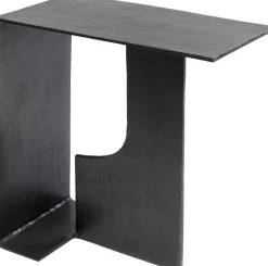 Stoliki Kawowe*KARE Design Stolik Pomocniczny Z Aluminium Czarny Ręczne Wykonanie 55x28 Cm