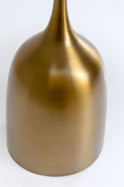 Stoliki Kawowe*KARE Design Stolik Pomocniczy Blat Biały Ceramiczny Podstawa Stalowa Złota Ø45 Cm