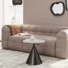 Stoliki Kawowe*KARE Design Stolik Pomocniczy Blat Kolor Marmur Podstawa Grafitowa Stal Nierdzewna Ø50 Cm