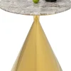 Stoliki Kawowe*KARE Design Stolik Pomocniczy Blat Kolor Marmur Podstawa Złota Stal Nierdzewna Ø50 Cm