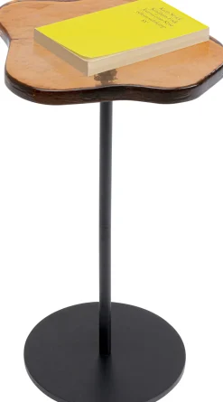 Stoliki Kawowe*KARE Design Stolik Pomocniczy Blat Szklany Pomarańczowy Podstawa Czarna Stalowa 30xH50 Cm
