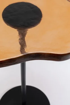 Stoliki Kawowe*KARE Design Stolik Pomocniczy Blat Szklany Pomarańczowy Podstawa Czarna Stalowa 30xH50 Cm