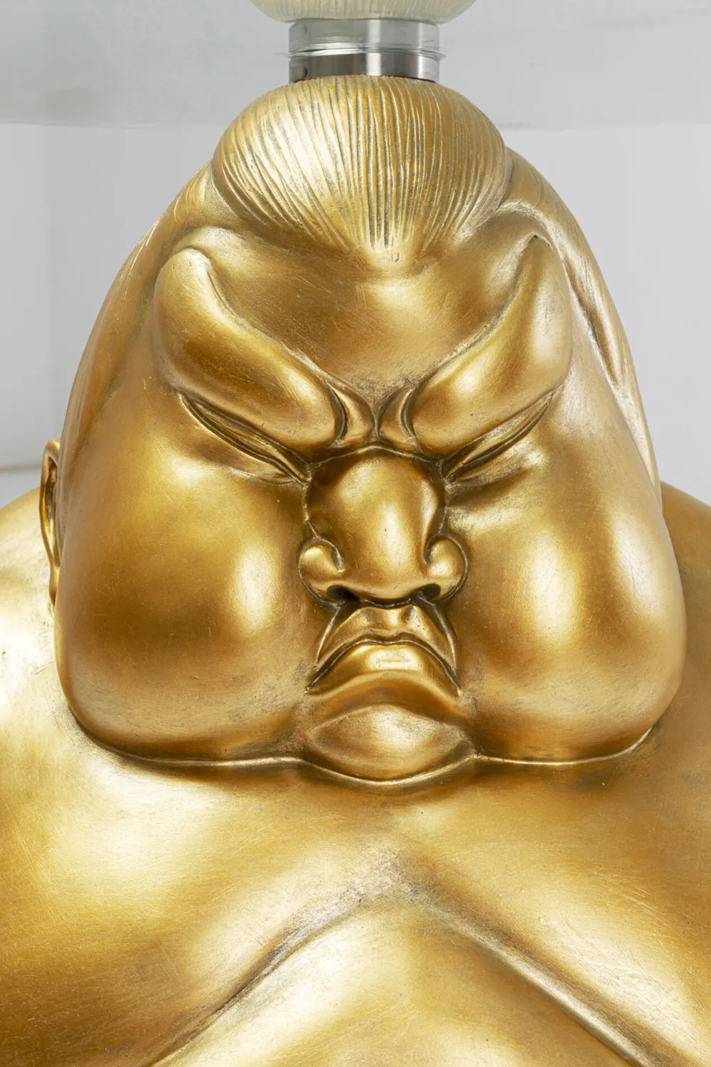 Stoliki Kawowe*KARE Design Stolik Pomocniczy Blat Szkło Hartowane Podstawa Złota Zawodnik Sumo Ø54 Cm