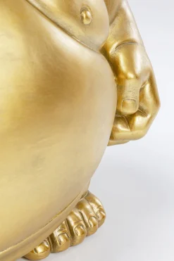 Stoliki Kawowe*KARE Design Stolik Pomocniczy Blat Szkło Hartowane Podstawa Złota Zawodnik Sumo Ø54 Cm