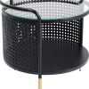 Stoliki Kawowe*KARE Design Stolik Pomocniczy Fence Ø45 Cm Czarny - Blat Szklany