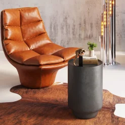 Stoliki Kawowe*KARE Design Stolik Pomocniczy Loft Z Aluminium Czarny Ø39xH58 Cm