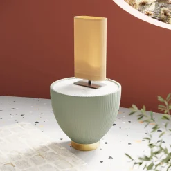 Stoliki Kawowe*KARE Design Stolik Pomocniczy Okrągły Zielony Podstawa Złota Ø47 Cm