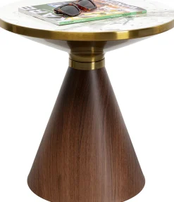 Stoliki Kawowe*KARE Design Stolik Pomocniczy Z Ceramicznym Blatem Podstawa Brązowa Ø50 Cm