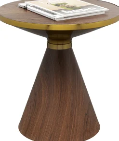 Stoliki Kawowe*KARE Design Stolik Pomocniczy Z Fornirowanym Blatem Brązowy Ø50 Cm