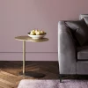 Stoliki Kawowe*KARE Design Stolik Pomocniczy Złoty Aluminium 50xH59 Cm Czarna Podstawa