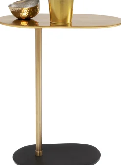 Stoliki Kawowe*KARE Design Stolik Pomocniczy Złoty Aluminium 50xH59 Cm Czarna Podstawa