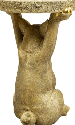 Stoliki Kawowe*KARE Design Stolik Pomocniczy Złoty Motyw Zwierzęcy świnka 34x52 Cm