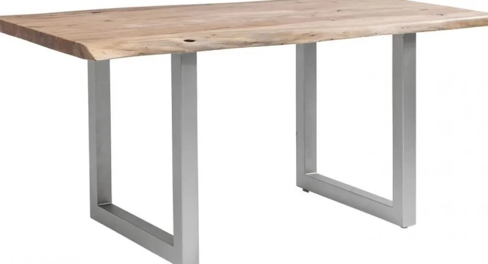 Stoły*KARE Design Stół Pure Nature 160x80 Cm Drewniano-srebrny