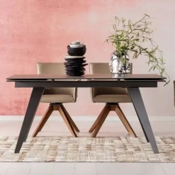 Stoły*KARE Design Stół Rozkładany Amsterdam 160-240x90 Cm Szary