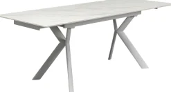 Stoły*KARE Design Stół Rozkładany Biały Blat Ceramiczny Nogi Stalowe 140-200x80 Cm