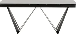 Stoły*KARE Design Stół Rozkładany Czarny Blat Ceramika Nogi Stalowe 180-260x90 Cm
