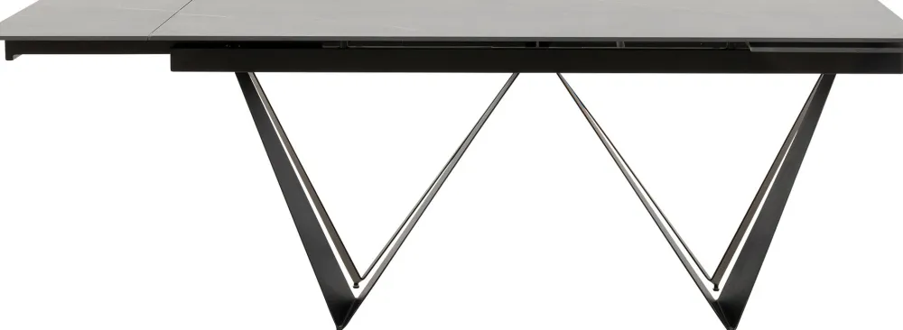 Stoły*KARE Design Stół Rozkładany Czarny Blat Ceramika Nogi Stalowe 180-260x90 Cm