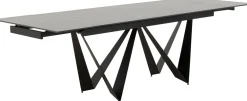 Stoły*KARE Design Stół Rozkładany Czarny Blat Ceramika Nogi Stalowe 180-260x90 Cm