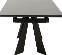 Stoły*KARE Design Stół Rozkładany Czarny Blat Ceramika Nogi Stalowe 180-260x90 Cm