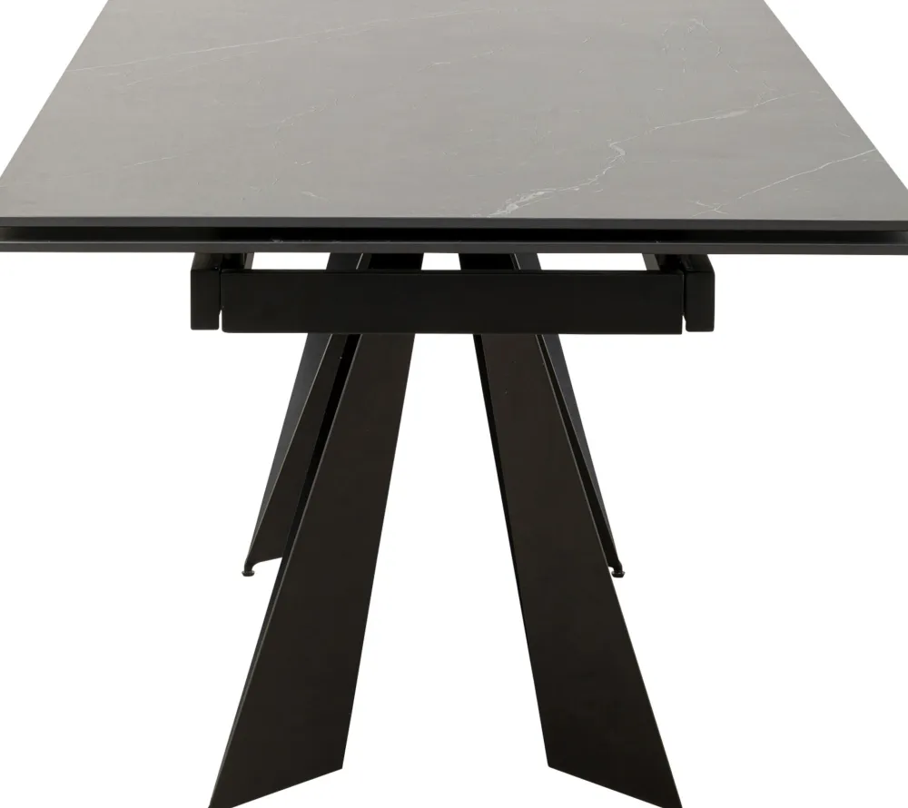 Stoły*KARE Design Stół Rozkładany Czarny Blat Ceramika Nogi Stalowe 180-260x90 Cm