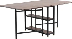 Stoły*KARE Design Stół Rozkładany Ravello 175x80 Cm Sheesham Brązowy - Nogi Czarne