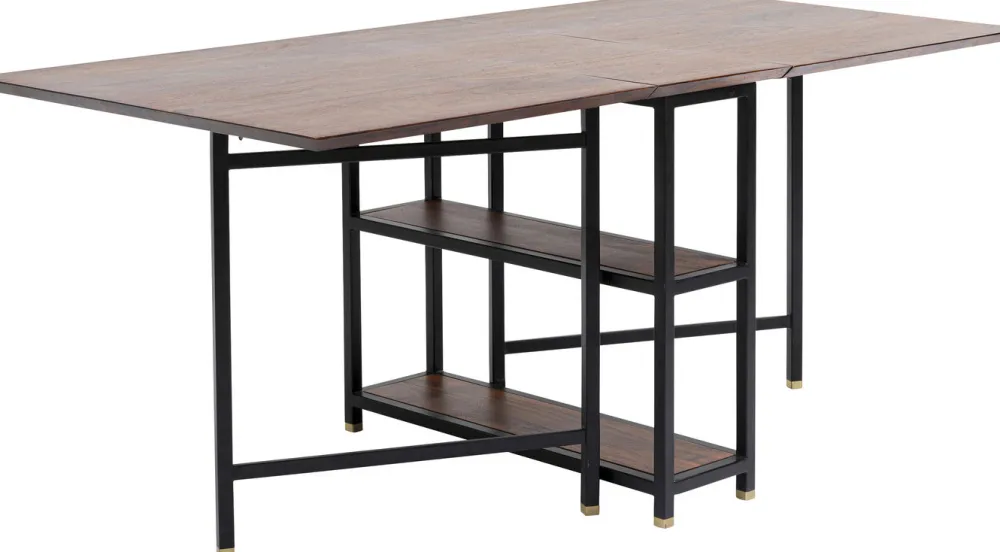 Stoły*KARE Design Stół Rozkładany Ravello 175x80 Cm Sheesham Brązowy - Nogi Czarne