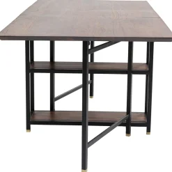 Stoły*KARE Design Stół Rozkładany Ravello 175x80 Cm Sheesham Brązowy - Nogi Czarne