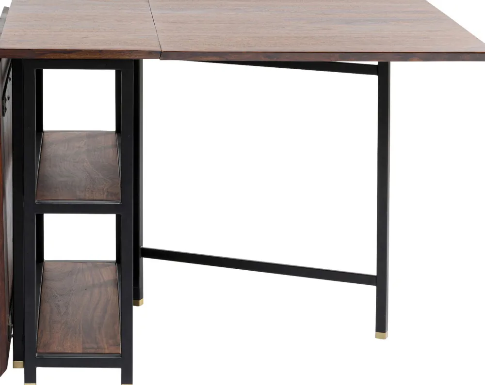 Stoły*KARE Design Stół Rozkładany Ravello 175x80 Cm Sheesham Brązowy - Nogi Czarne