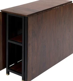 Stoły*KARE Design Stół Rozkładany Ravello 175x80 Cm Sheesham Brązowy - Nogi Czarne