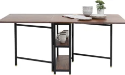 Stoły*KARE Design Stół Rozkładany Ravello 175x80 Cm Sheesham Brązowy - Nogi Czarne