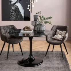 Stoły*KARE Design Stół Solo Marble ∅110x76 Cm Czarny