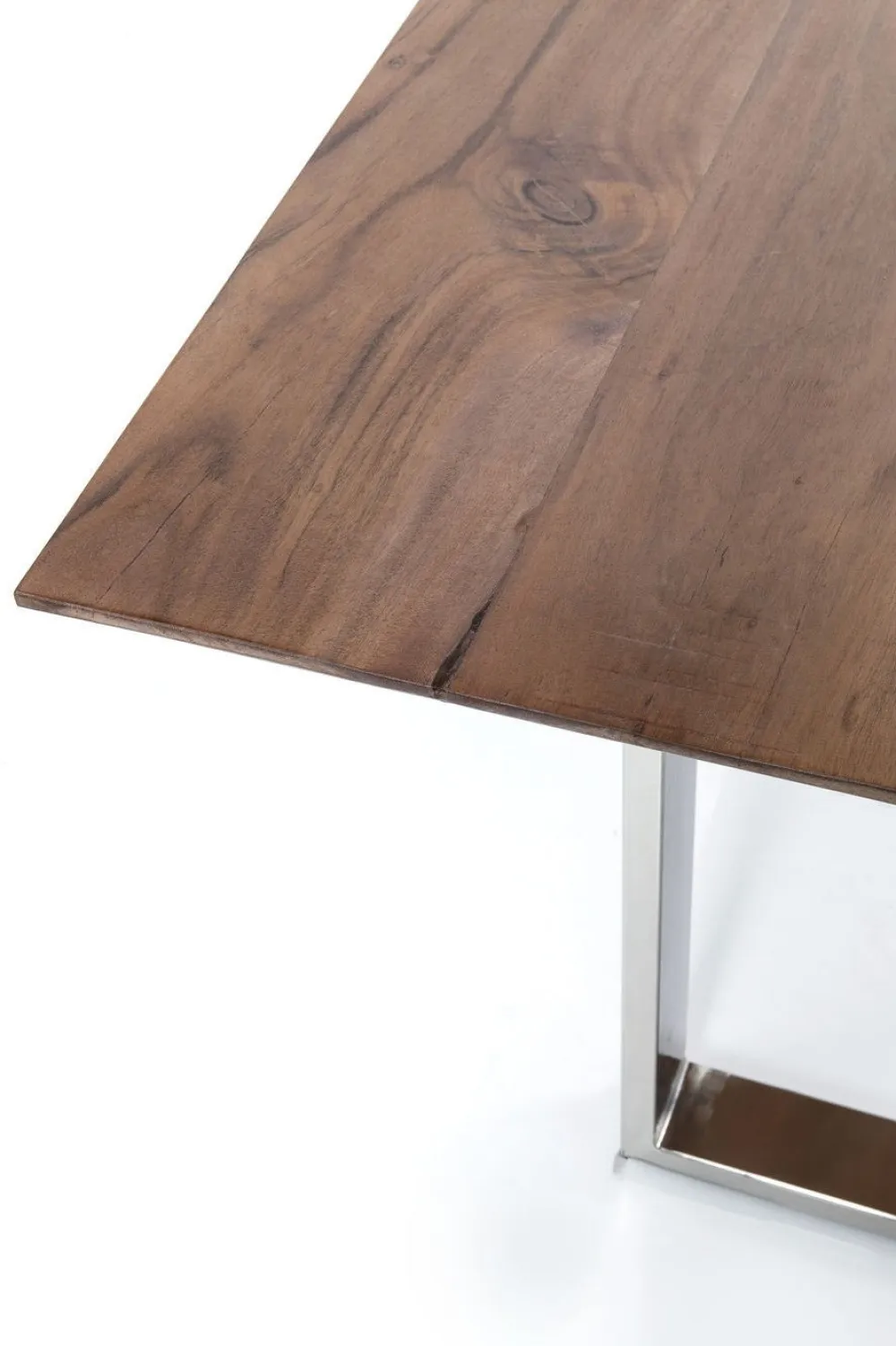 Stoły*KARE Design Stół Symphony Walnut 200x100 Cm Akacja Nogi Chromowe