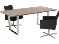 Stoły*KARE Design Stół Symphony Walnut 200x100 Cm Akacja Nogi Chromowe