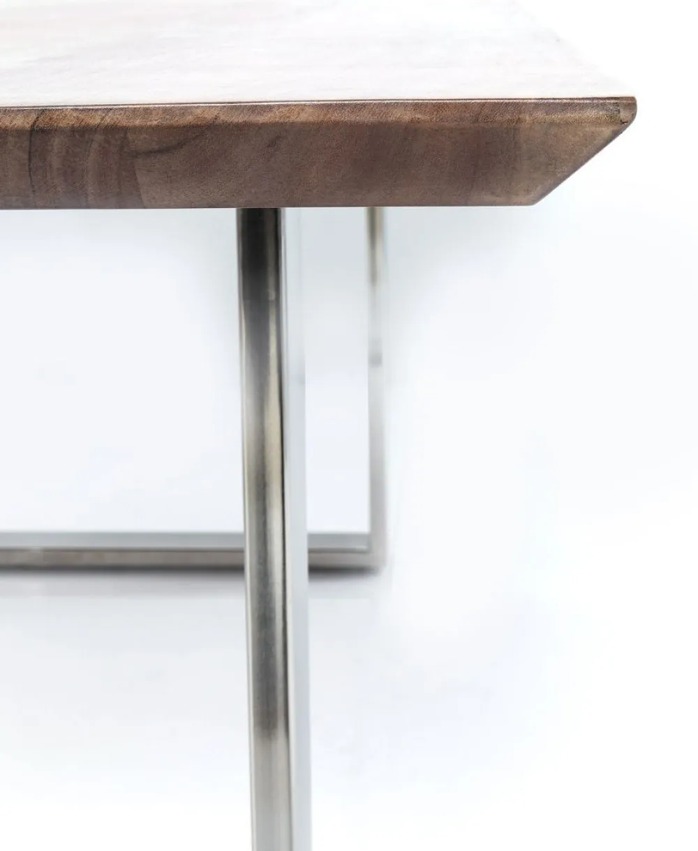 Stoły*KARE Design Stół Symphony Walnut 200x100 Cm Akacja Nogi Chromowe