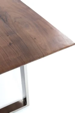 Stoły*KARE Design Stół Symphony Walnut 200x100 Cm Akacja Nogi Chromowe