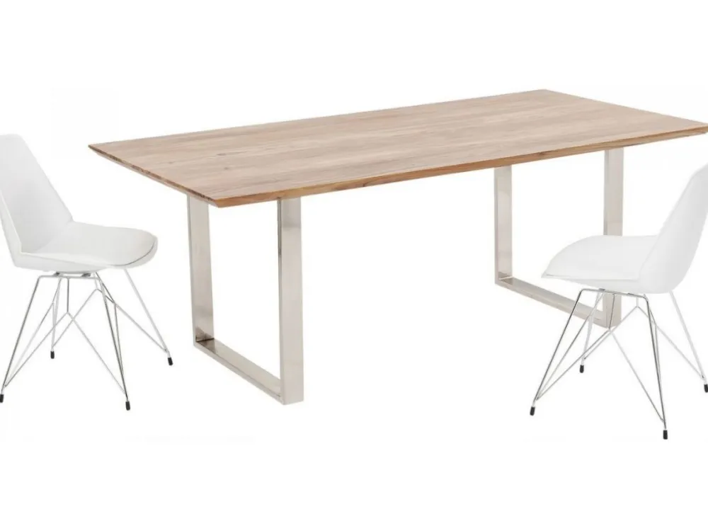 Stoły*KARE Design Stół Symphony 180x90 Cm Akacja Nogi Chromowe