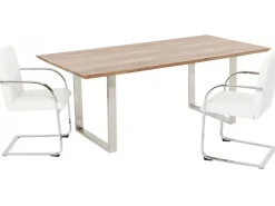 Stoły*KARE Design Stół Symphony 160x80 Cm Akacja Nogi Chromowe