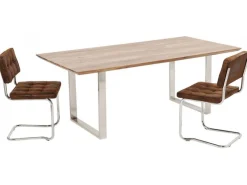 Stoły*KARE Design Stół Symphony 160x80 Cm Akacja Nogi Chromowe