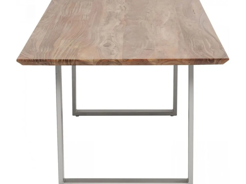 Stoły*KARE Design Stół Symphony 180x90 Cm Akacja Nogi Srebrne