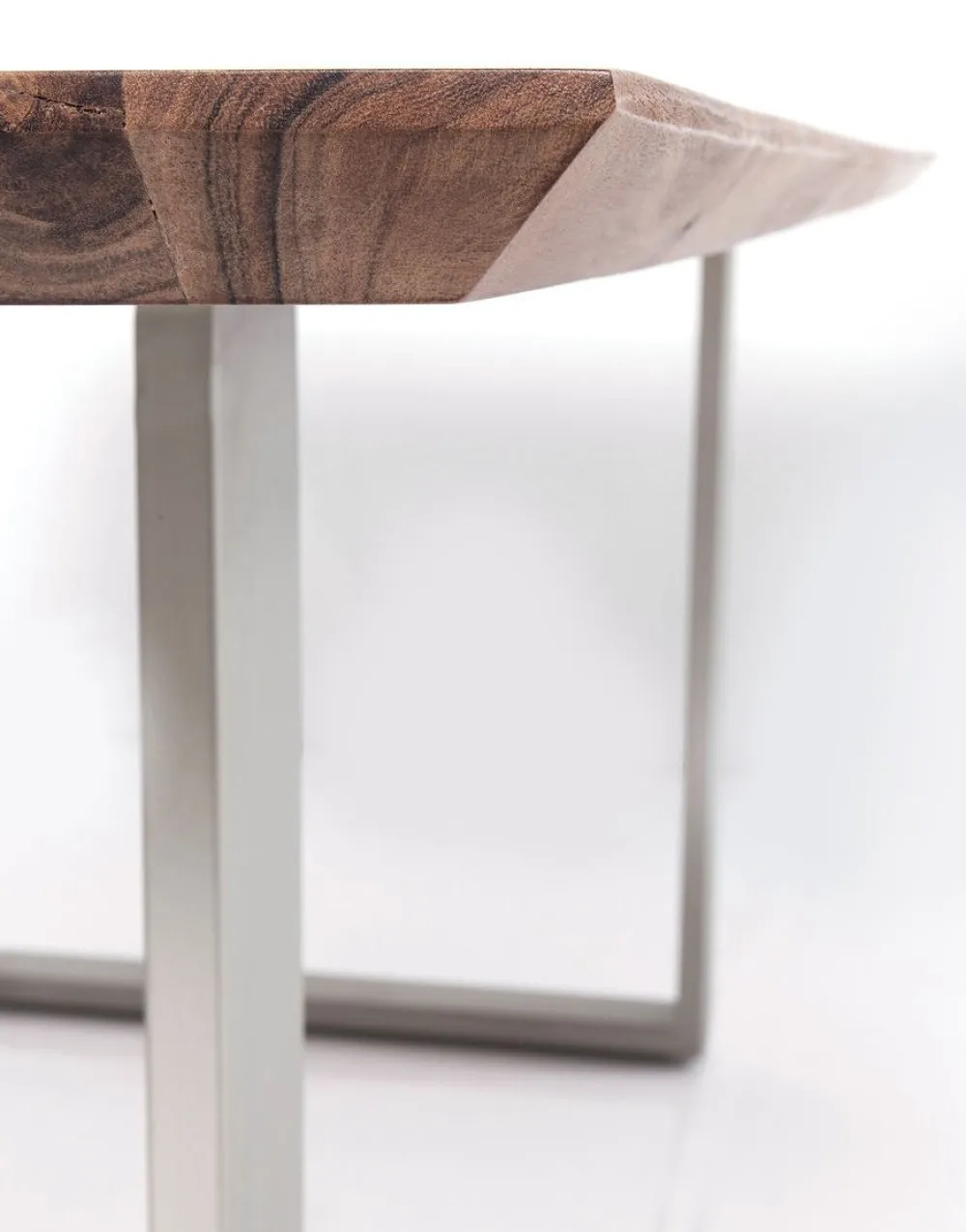 Stoły*KARE Design Stół Symphony 180x90 Cm Akacja Nogi Srebrne