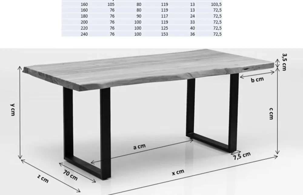 Stoły*KARE Design Stół Symphony 200x100 Cm Dąb - Nogi Stalowe
