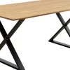 Stoły*KARE Design Stół Z Dębowym Blatem FSC Nogi Czarne Krzyżowe 180x90 Cm