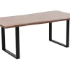 Stoły*KARE Design Stół Z Drewnianym Blatem Z Akacji I Czarnymi Metalowymi Nogami 200x100 Cm