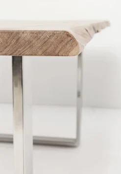 Stoły*KARE Design Stół Z Drewnianym Naturalnym Blatem I Czarnymi Metalowymi Nogami 200x100 Cm