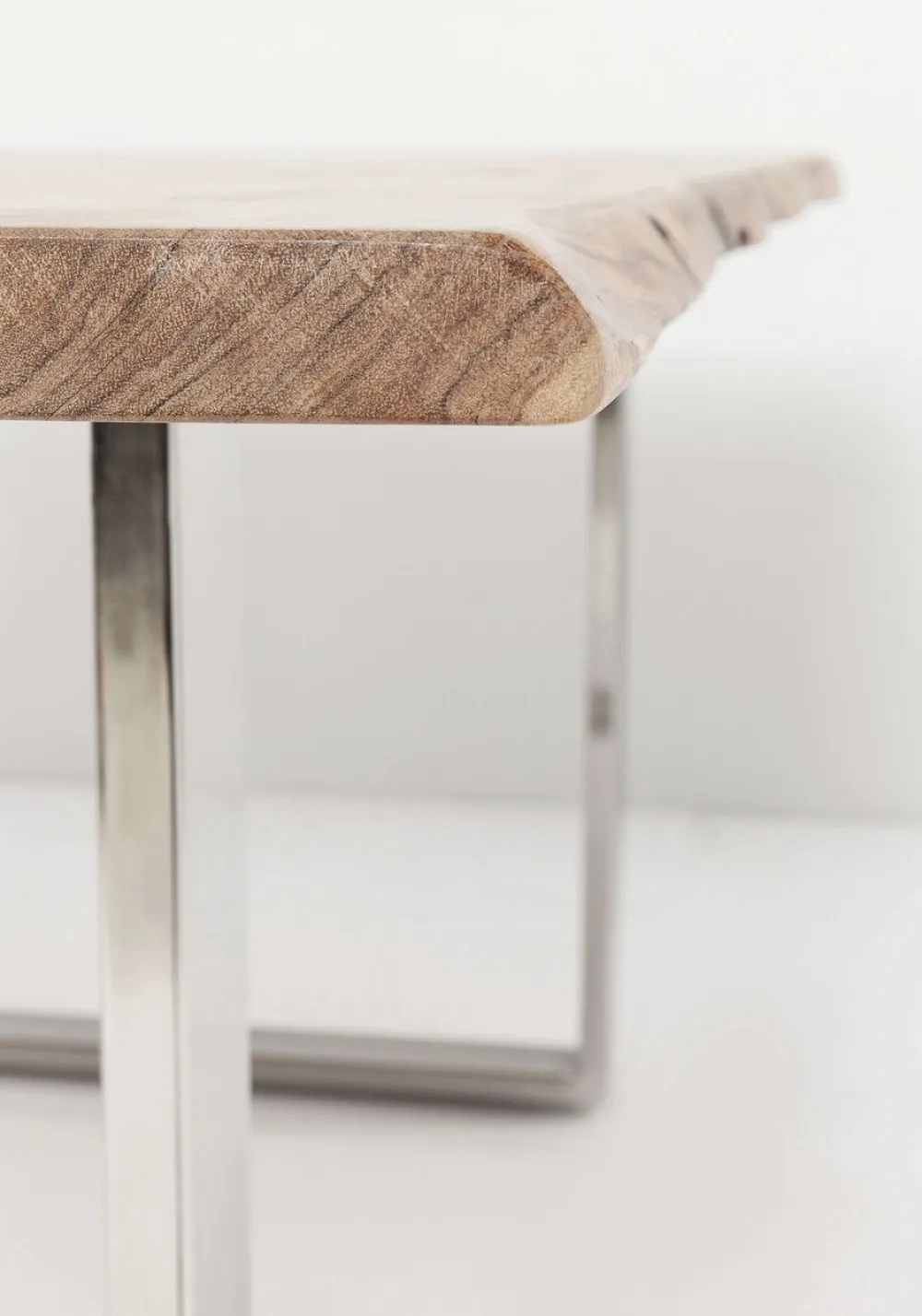 Stoły*KARE Design Stół Z Drewnianym Naturalnym Blatem I Czarnymi Metalowymi Nogami 200x100 Cm
